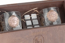 Подарочный набор ВДВ с бронзовыми гербами и камнями для напитков