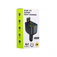 FM- модулятор+зарядка телефона Car-Y3 super fast charge 4в1