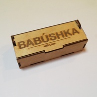 Подарочная крафтовая шкатулка BABUSHKA with Love 11х4х3 см